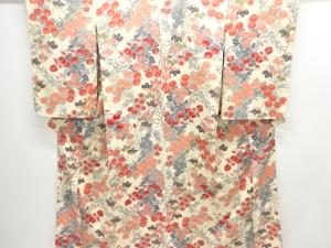 アンティーク　錦紗菊桐模様着物